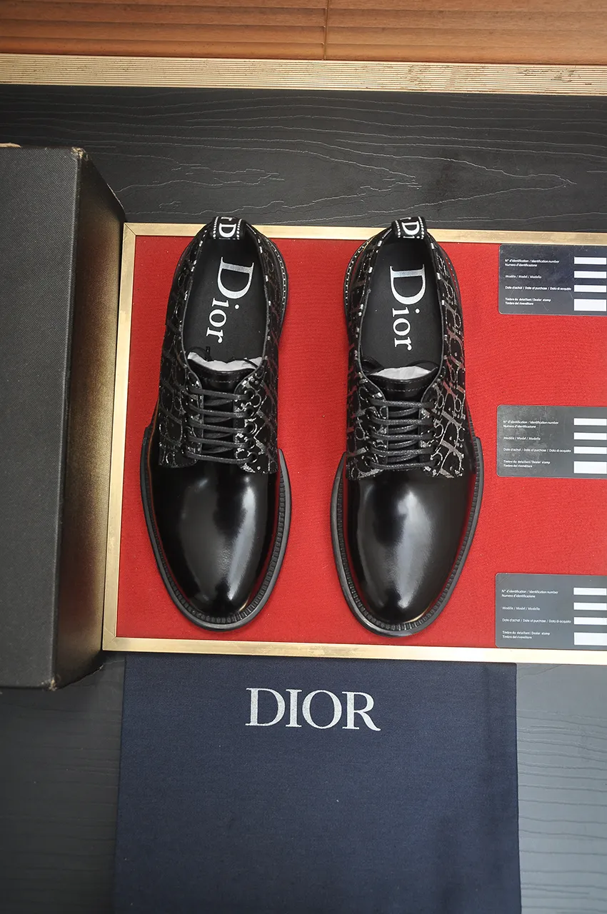 Men's shoes💰720💶【Dior】High-end goods Niuli Original order quality Dior —🆘.Dior original order purchasing, high-end leather shoes, fabric: imported from Italy open-edge beaded cowhide➕water-dyed cowhide/cowhide lining➕specially provided original outsole, fine workmanship, real-life shooting🎬size: 38-45 (45 customized)